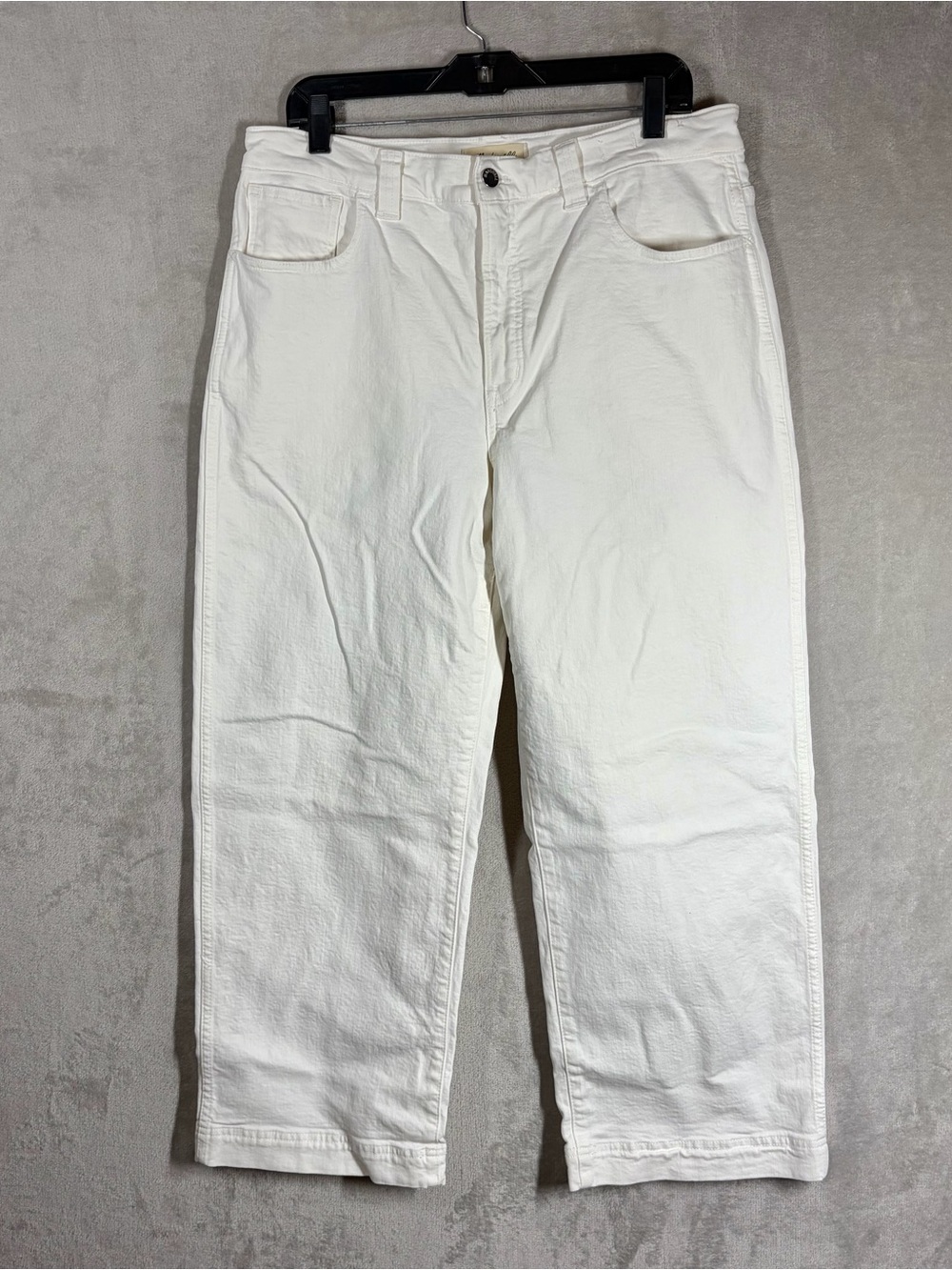 Madewell Jeans Vintage Wide Leg Crop Size 31 White Denim Minimalist Modern Clean - Picture 2 of 11